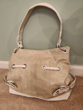 MultiSac Cream Shoulder Bag with White Trim